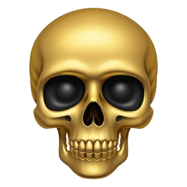 💀 gold skull bottom half for nose and jaw and black top half is black for forehead  sticker