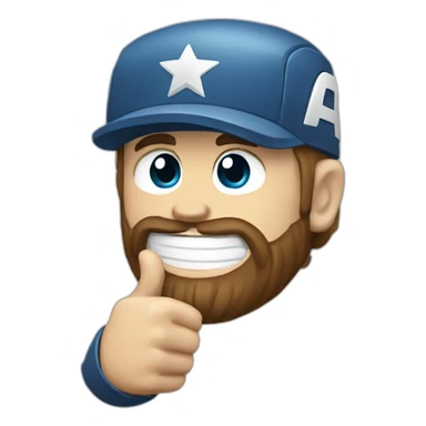 Bearded Captain america thumb up sticker