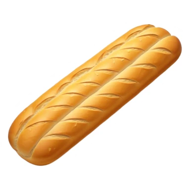baguette bread object icon, crispy golden crust, detailed bread texture, 3D cartoon, mobile game icon style, centered, soft shadow, clean background, no text, no watermark
 sticker