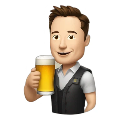Elon musk drink a beer sticker