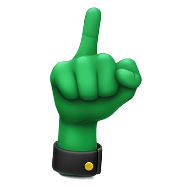 Green Backward index finger pointing down sticker