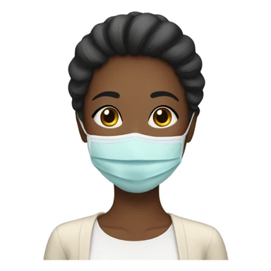 Aesthetic woman with face mask sticker