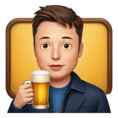Elon musk drinking beer sticker