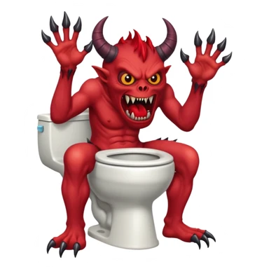 a monster demon coming out of the toilet sticker