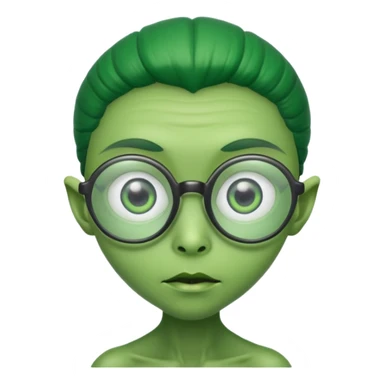 allien with glasses sticker