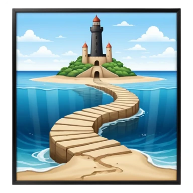 the sea is split in half. left and right side tower up, in the middle is a path on the floor of the sea sticker