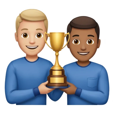 winner ceremony with one guy handing another guy a trophy sticker