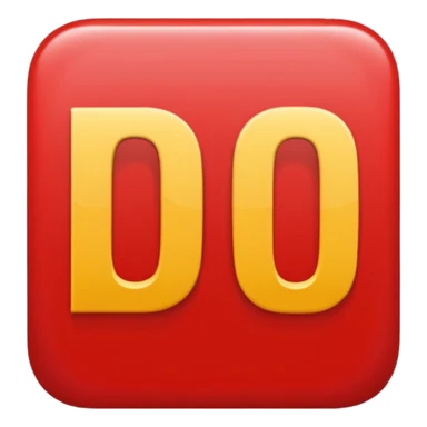 Letters “due” on a red square  sticker