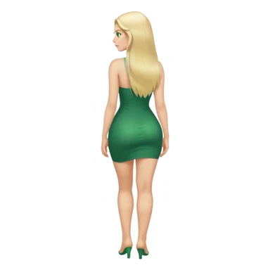 Naked woman long blonde hair green eyes full body looking back big butt  sticker