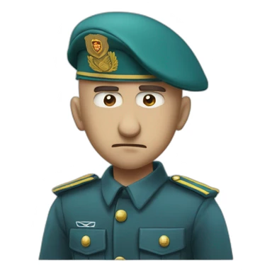 cyan beret bald angry 50 years old no hair furious very angry frown idf uniform sticker