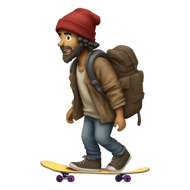 Skateboarding hobo sticker