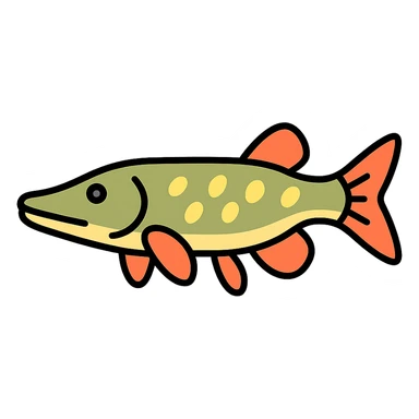 color outline icon of a pike fish sticker