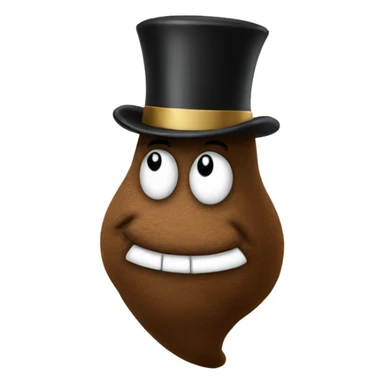 Poop with top hat sticker