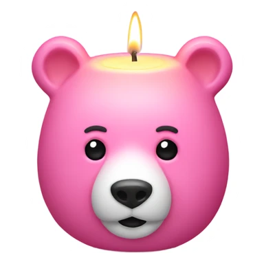 pink Bear shaped candle  sticker