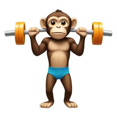 Monkey lifting weight sticker