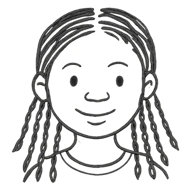 Black girl with braids sticker