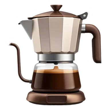 Cinematic Realistic Moka Pot Pop Culture Emoji, featuring an iconic Italian coffee maker rendered with classic charm and warm, inviting lighting. sticker