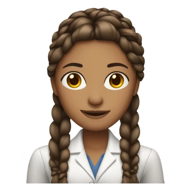 business woman long straight brown hair braid sticker