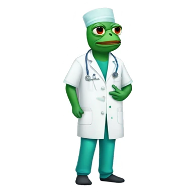 Pepe wearing surgeon clothes sticker