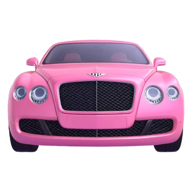 Pink Bentley emblem, 3D style, metallic and glossy, luxury automotive logo, no text sticker