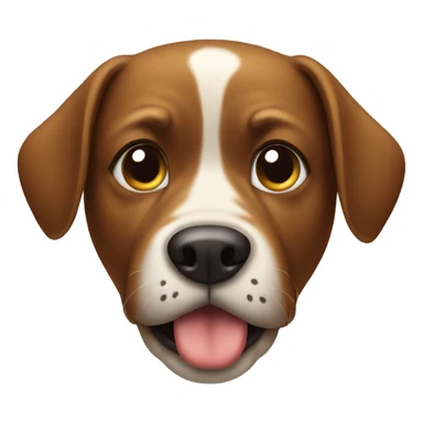 A dog with a poop head sticker