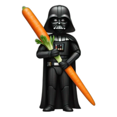 dark vador with a carrot as sword sticker