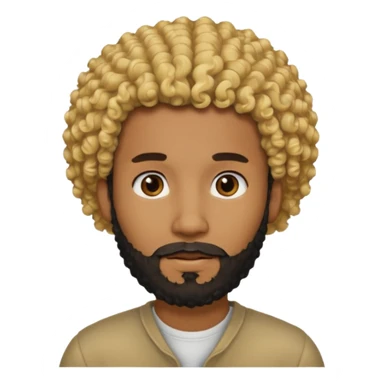 Black man with curly blonde hair like 👨🏾‍🦱and a black beard🧔🏾‍♂️ sticker