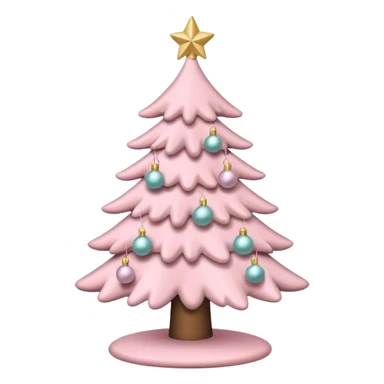 pastel pink christmas tree sticker
