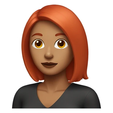 woman with red shoulder length hair sticker