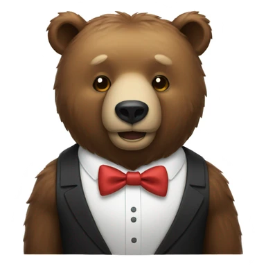 bear with bow tie sticker