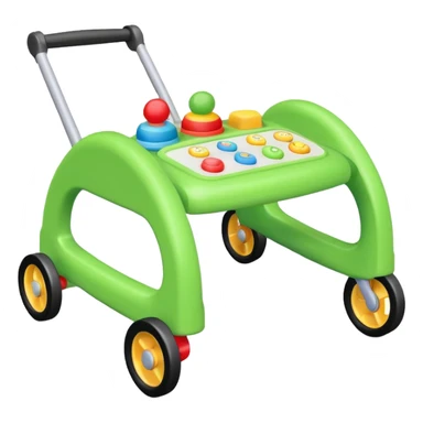 green baby walker with toys on it sticker
