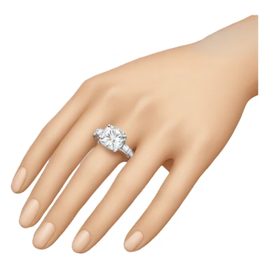 Hand with engagement ring sticker