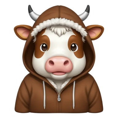 Cow wearing hoodie sticker