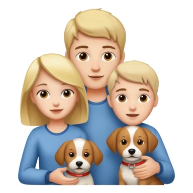 Girl and boy with a dog sticker