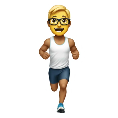 5K running, white, glasses sticker