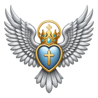 holy saint emblem with silver or white wings  sticker