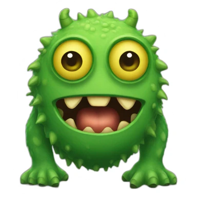 Big green and yellow monster sticker