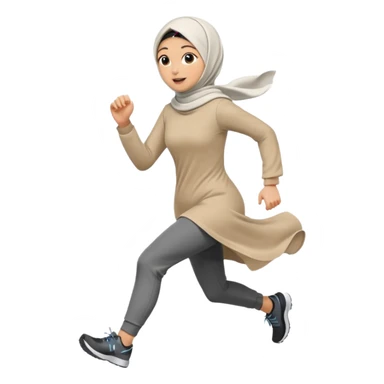 women running wear hijab sticker
