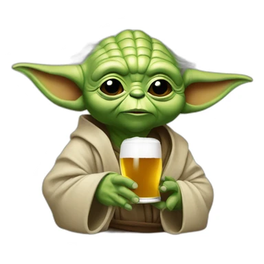 Yoda qui boit de la bière sticker