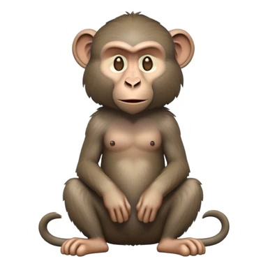 cinematic-baboon-full-body-sitting-emoji,-head-tilted-dramatically,-thick-grey-and-brown-fur,-simplified-yet-realistic-focused-features,-highly-detailed,-glowing-with-an-almost-sarcastic-glow sticker