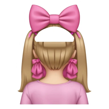 A pink bow in dark blond hair from the back sticker