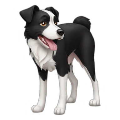 short-hair-black-and-white-border-collie-american-bulldog sticker
