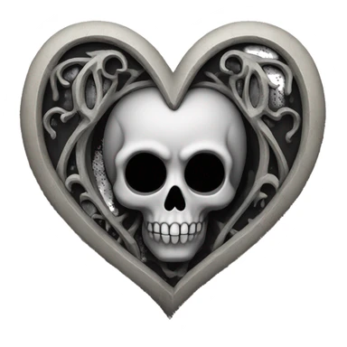 Gothic heart skull sticker