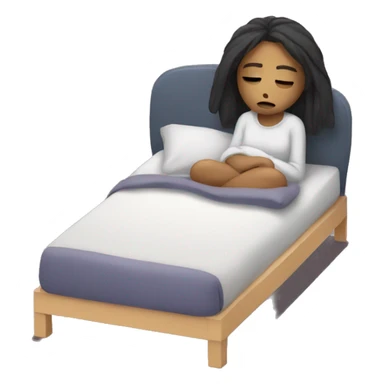 Sad girl in bed sticker