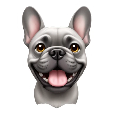 A gray French bulldog sticker
