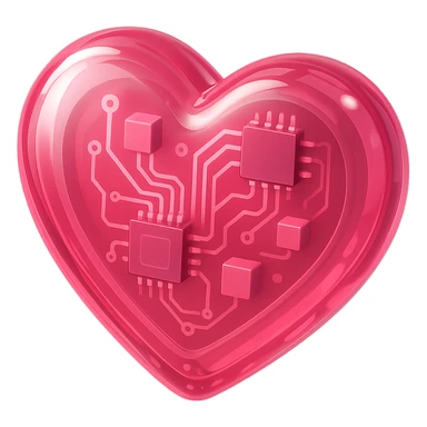 a luminous pink heart, surrounded by a soft halo, enchanting and sweet sticker