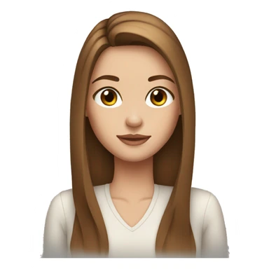 Margot, long straight brown hair, freckles sticker