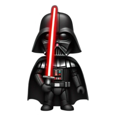 dark vador qui tien un sabre laser rouge sticker