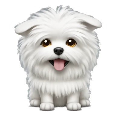 White fluffy small dog sticker