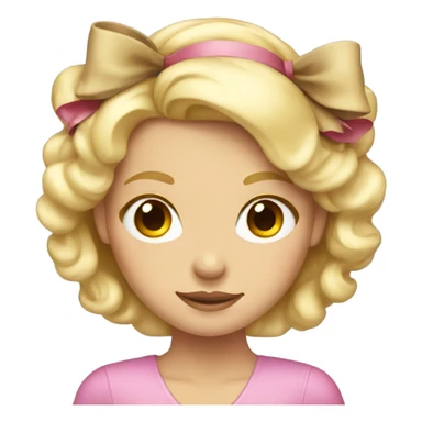 Blonde girl with a bow in her hair  sticker